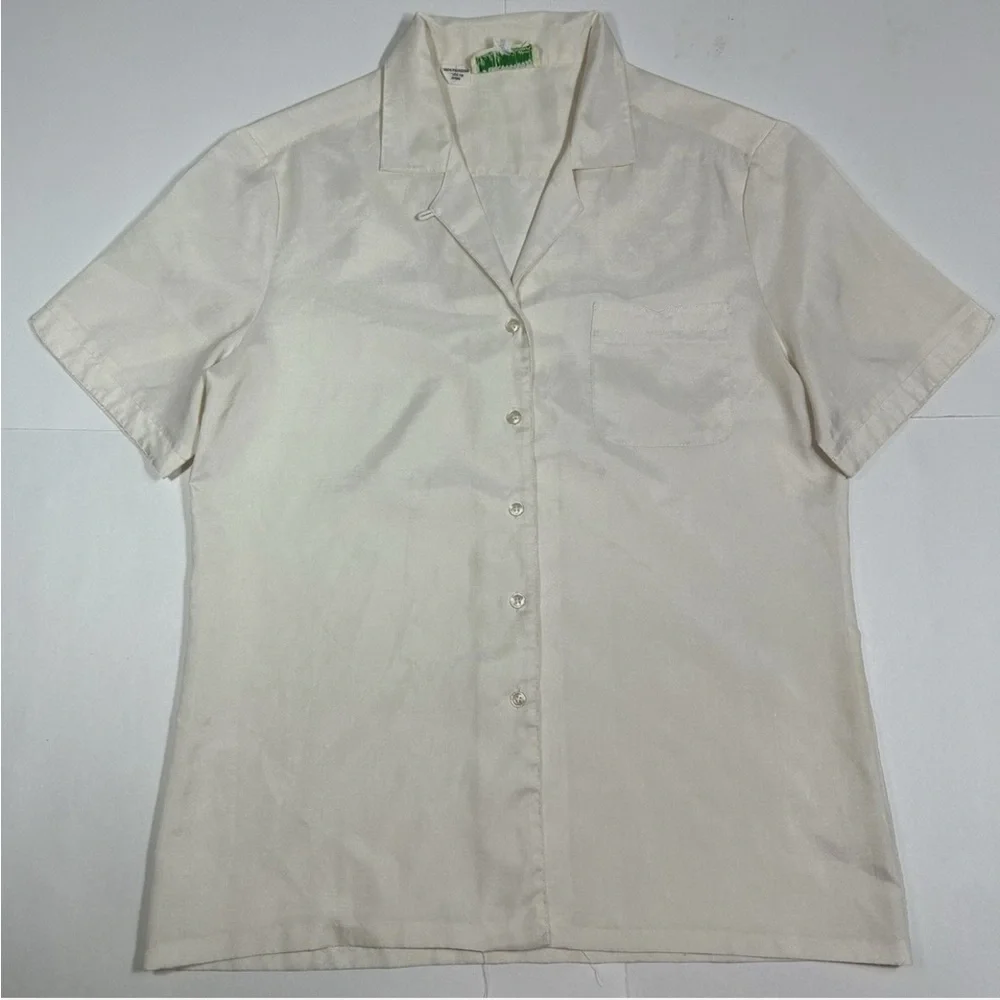 Lady Manhattan 1950s Silkhana Classic White Short Sleeve - Picture 3 of 7